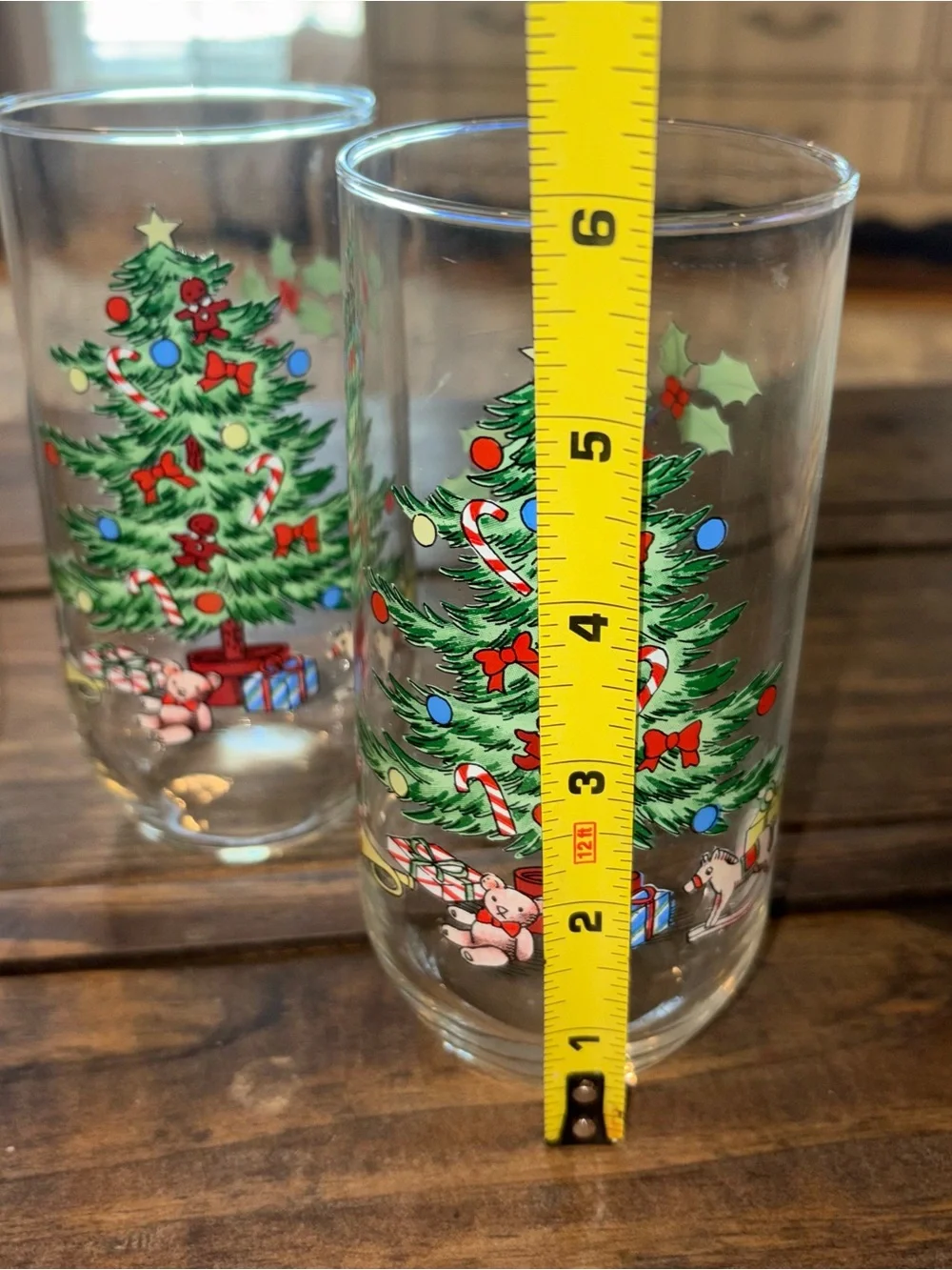 Vintage luminarc Christmas Tree Glasses Set of 4 Retro Holiday Tumblers